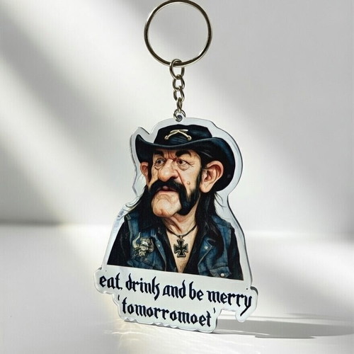 Μπρελόκ με καρικατούρα Lemmy motorhead καινούργιο, μαύρο, plexiglass