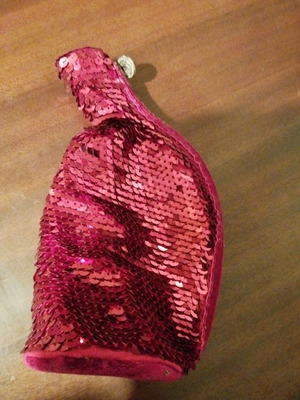 Absolut toiletry bag used with red burgundy sequins