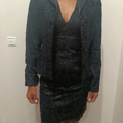 Evening set in black lace like new, size Medium