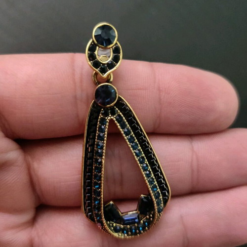 Vintage Blue Earrings with Crystals like new