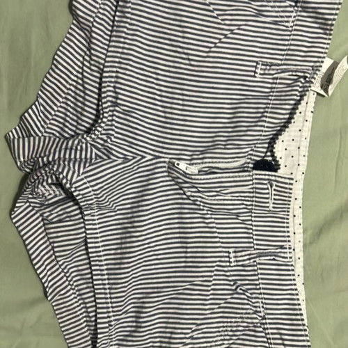 Benetton striped white and blue shorts, size XS