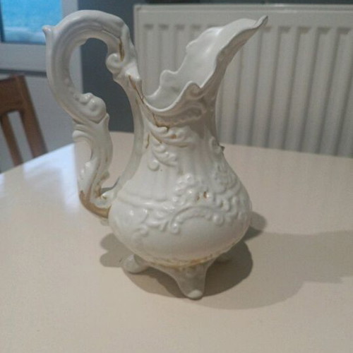 Vintage white pitcher with flower like new