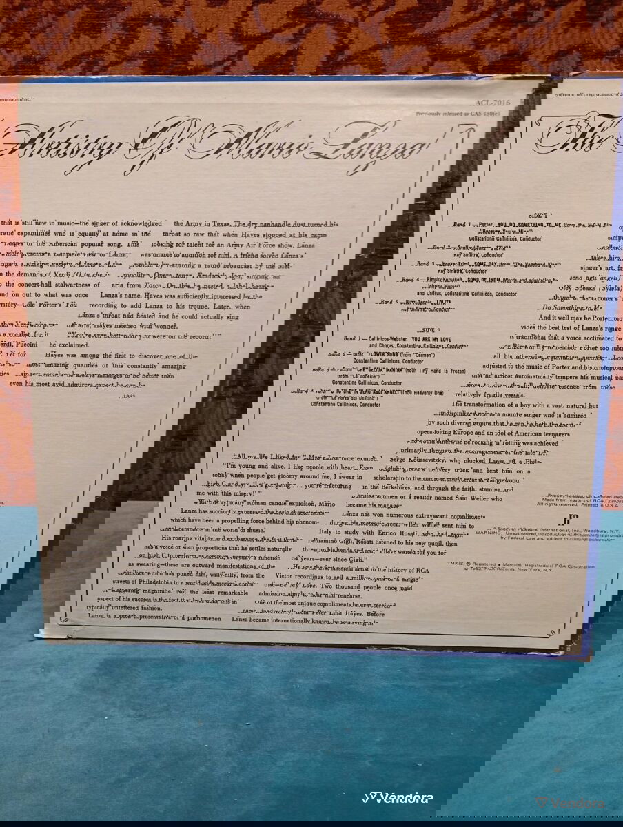 Μεταχειρισμένος δίσκος LP: Μάριο Λάντζα - You Do Something To Me