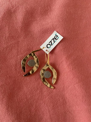 Ozze earrings new with tags, gold and grey modern design