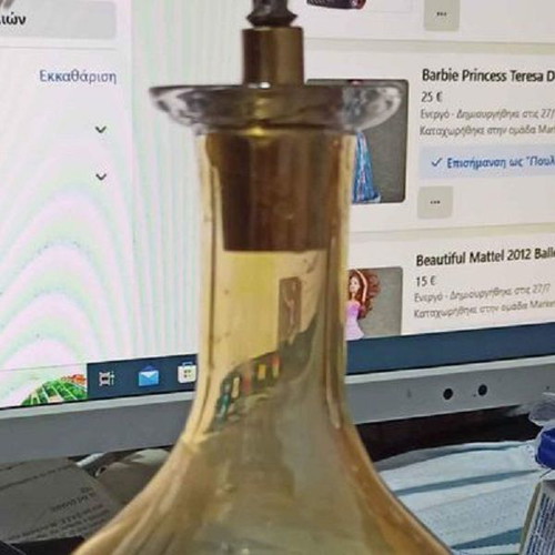 Crystal carafe used, 24 cm height, collectible