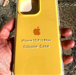 iPhone 15 Pro Max. Θήκη σιλικόνης. Ολοκαίνουργιο. Κίτρινο χρώμα