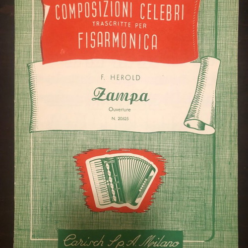 Accordion sheet music like new with works by Herold, Suppe, Rossini