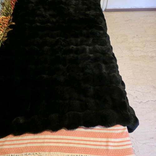 Fur blanket new, black, soft, 1.10×1.50 m with lining
