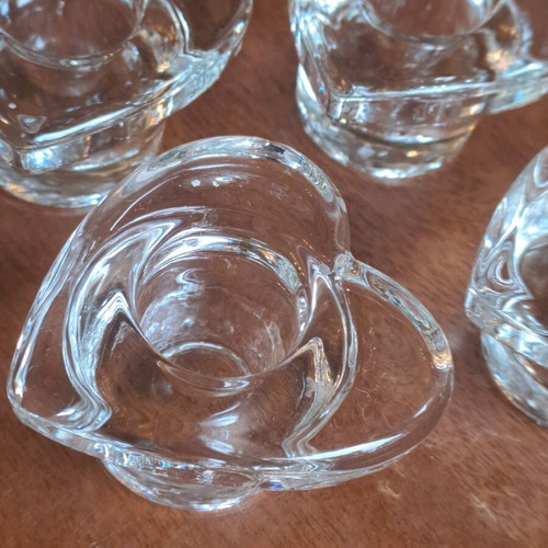 Crystal candlesticks like new, set of 4 heart-shaped