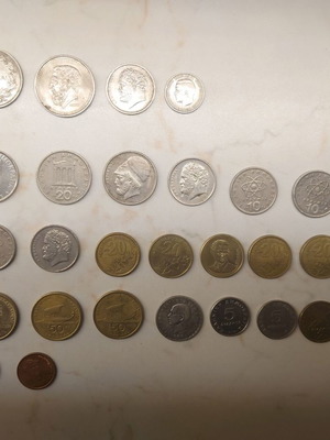 Collection of Greek old coins used