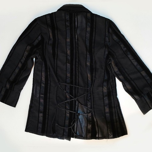 Glam-rock goth shirt tie-back, like new, size S/M