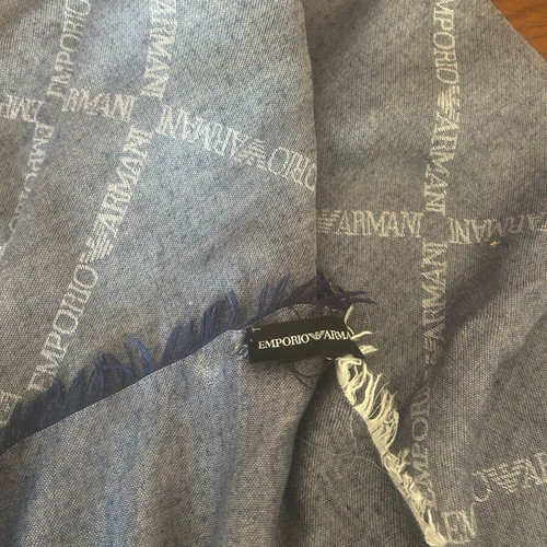 Emporio Armani women's scarf like new, blue gray reversible
