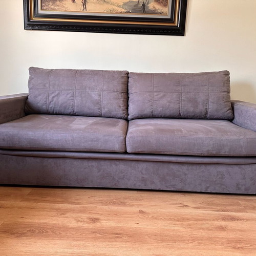 Sofa two-seater with storage and three-seater sofa bed, gray, like new