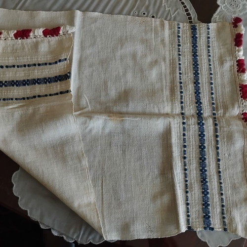 Authentic Bulgarian Mesal used, traditional handwoven linen towel