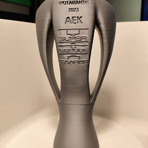 Super League 3d Printed Cup new, glossy silver, 18 cm height