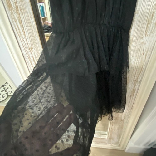 Black dress with polka dot tulle Anel like new, size S