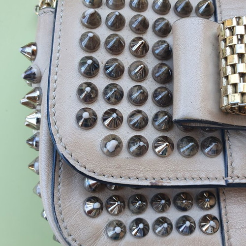 Christian Louboutin crossbody bag used, gray and beige