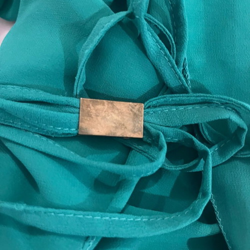 Backless mini dress L used, green, thin fabric with lining