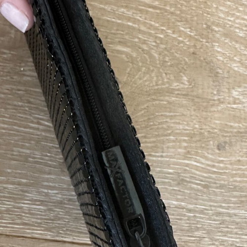 Max Factor evening bag like new, metallic texture
