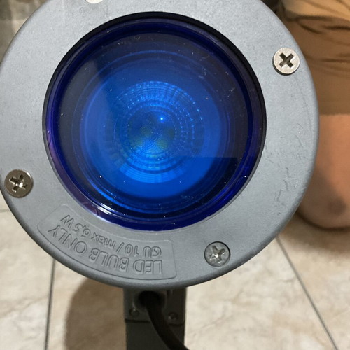 LED Blue Garden Spotlights Set 45 cm, Recessed, Adjustable