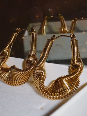 Earrings new stainless steel gold color