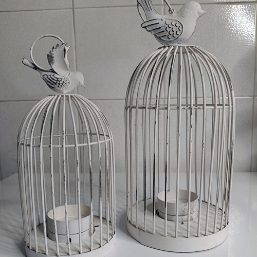 Decorative candlesticks set birdcages like new for small and medium tealights