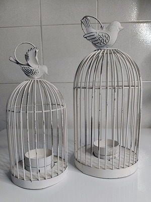 Decorative candlesticks set birdcages like new for small and medium tealights