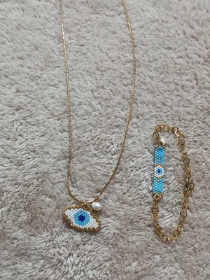 Jewelry set with miyuki beads necklace and bracelet Japanese style new