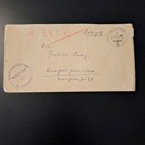 Authentic German military Feldpost letter used, World War II