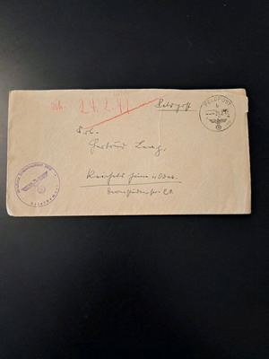 Authentic German military Feldpost letter used, World War II
