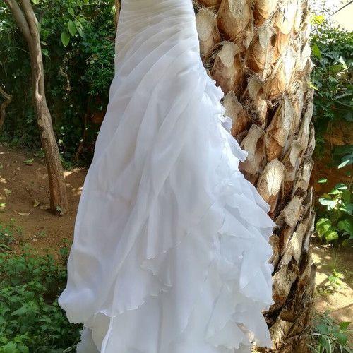 Demetrios Bridal White Organza Wedding Dress XS New