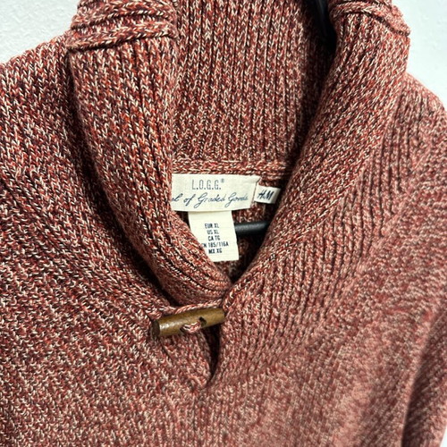 H&M men's sweater burgundy XL like new, 100% cotton