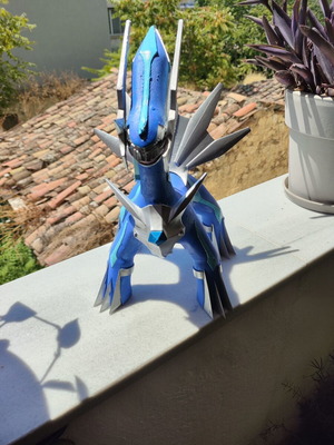 The Master of Time Dialga 3D printed figure 30 cm hand painted