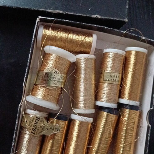 Gold embroidery threads, set