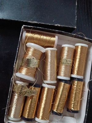 Gold embroidery threads, set