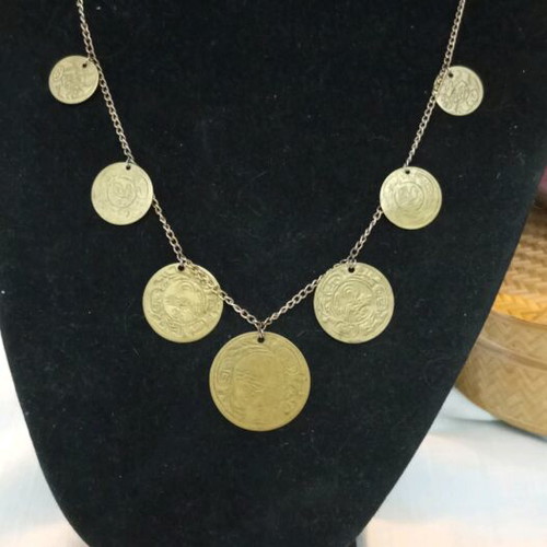 Hermina necklace with Ottoman coins like new, metal and bronze