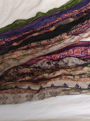 Multicolored scarf like new patchwork style