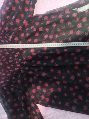 Sheer blouse with flowers size M like new, multicolor