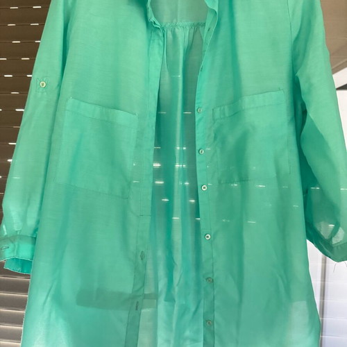 Bershka shirt like new, green and turquoise, sizes S and M