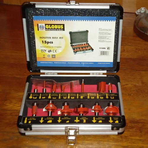 Router bits for woodworking Globus Professional like new, 14 pieces