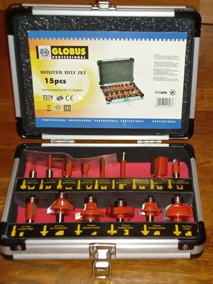 Router bits for woodworking Globus Professional like new, 14 pieces