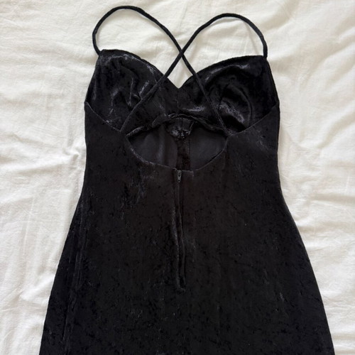 Black velvet maxi dress like new, size 10