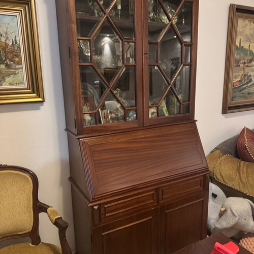 Wooden showcase-secretary used furniture by Varagkis