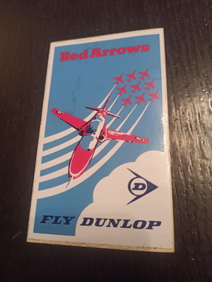 Vintage Dunlop Red Arrows sticker RAF Folland Gnat 1970s new
