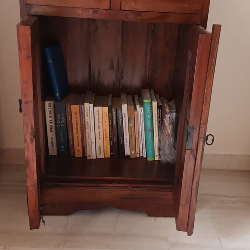 Small wooden cabinet like new with two drawers and cupboard