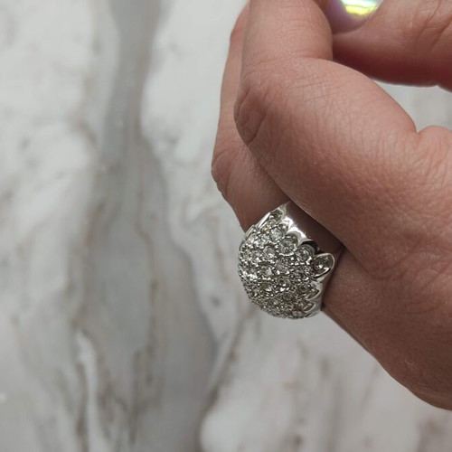 Chunky ring used with zircon stones