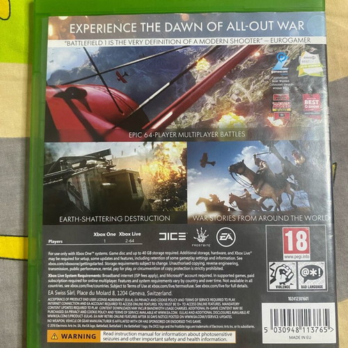 Battlefield 1 for Xbox One like new