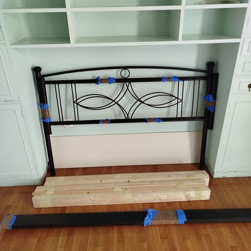 Bed frame and semi-hard mattress used, size 200x140cm