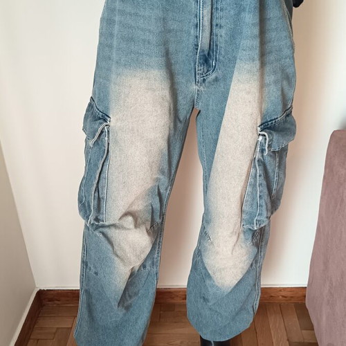 Baggy jeans blue, like new, sizes M/L with drawstring