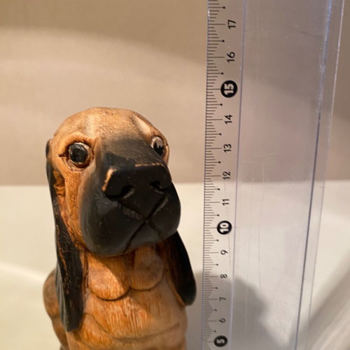 Wooden decorative dog used, cocker spaniel with long ears
